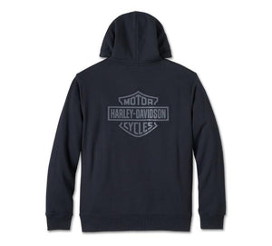 ♂ Zip Hoodie B&S Gefüttert, Schwarz/Weiß/Schwarz, 96010-25VM