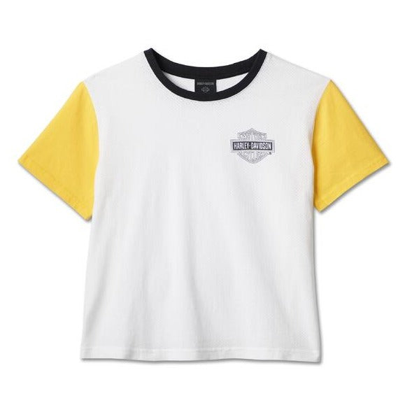 ♀  T-Shirt #1 Mesh, Weiß/Gelb, 96483-24VW