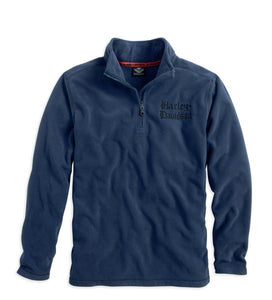 ♂ Fleece Pullover ¼ Zipper, Blau, 96745-15VM