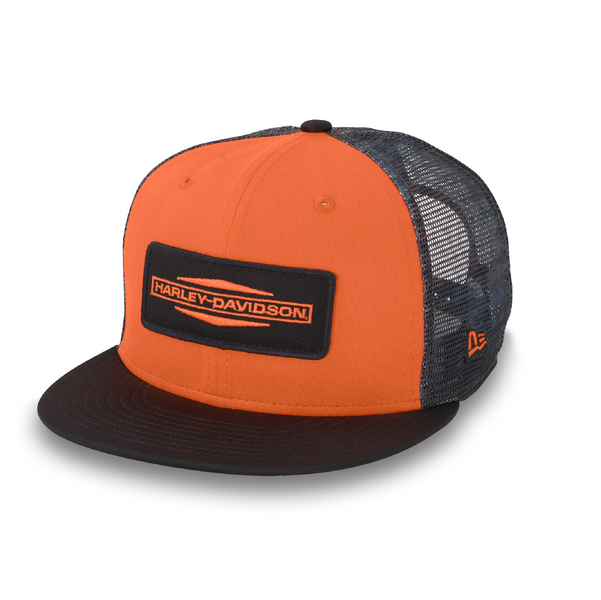 ♂ Cap Trucker, Verstellbar, Schwarz/Orange, 97607-25VM