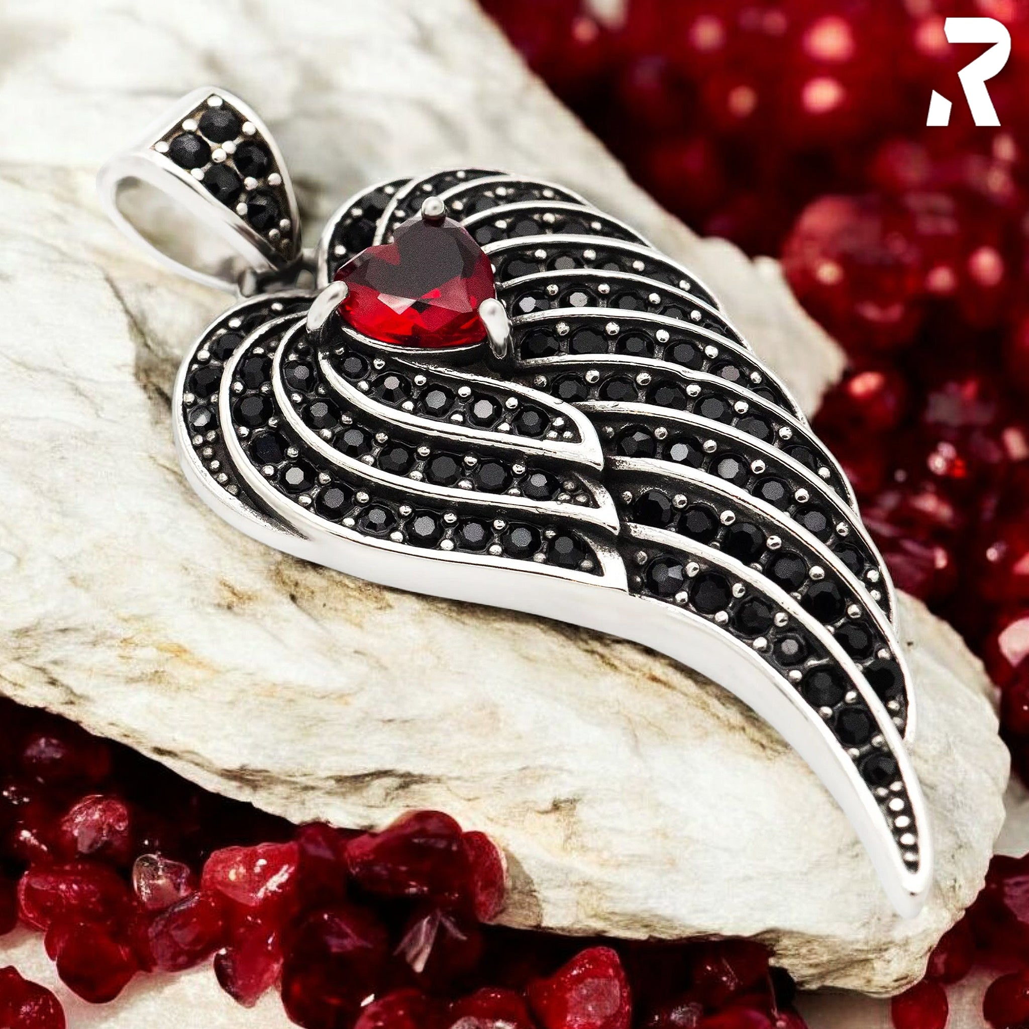 Anhänger, Heart Wing Red, ADF013