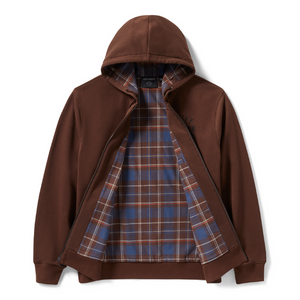 ♂ Gefütterter Zip Hoodie, Braun, 96784-25VM