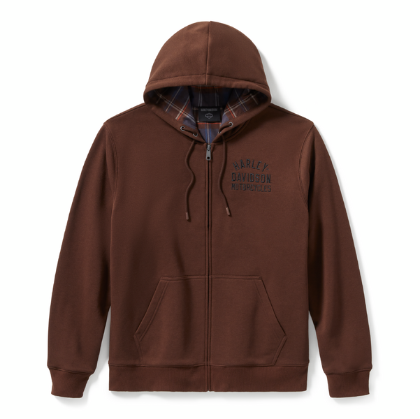 ♂ Gefütterter Zip Hoodie, Braun, 96784-25VM