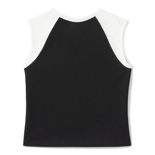 ♀ Top Oldschool Flammen, Schwarz/Weiß, 96776-25VW