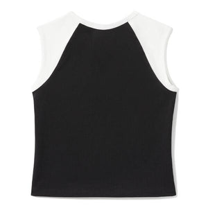 ♀ Top Oldschool Flammen, Schwarz/Weiß, 96776-25VW