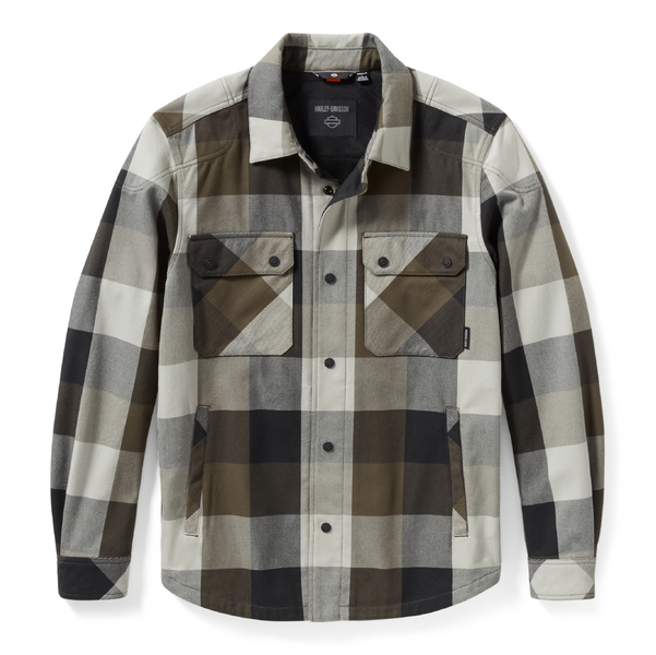 ♂ CE Motorradhemd Kariert, Grau, 97170-25VM