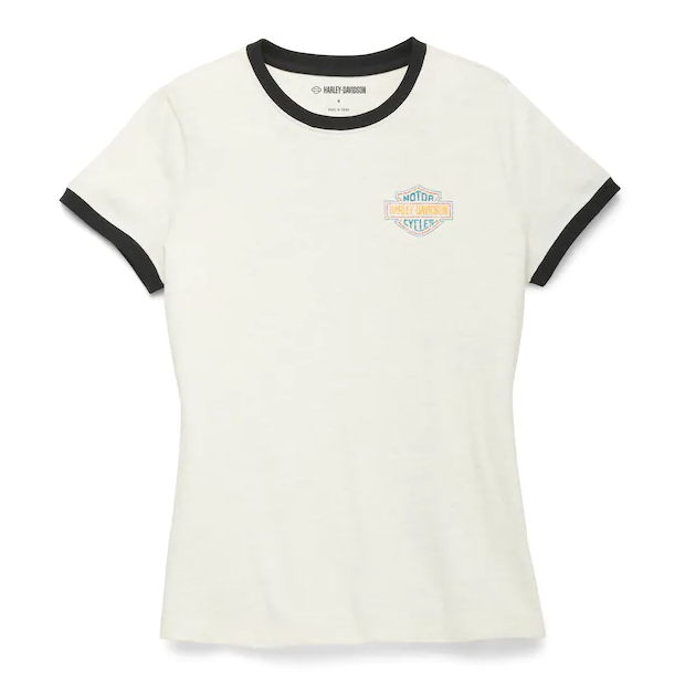 ♀ T-Shirt Vintage, Weiß/Schwarz, 96117-22VW