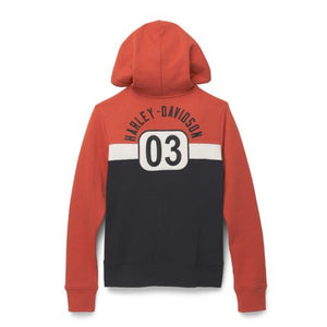 ♀ Zip Hoodie, Weiß, Orange, Schwarz, 96595-22VW