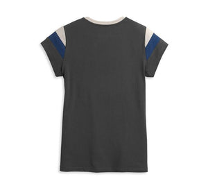 ♀ T-Shirt, Grau/Blau/Weiß, 96376-21VW