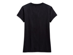 ♀ Schlichtes Nieten T-Shirt, Schwarz, 99127-20VW