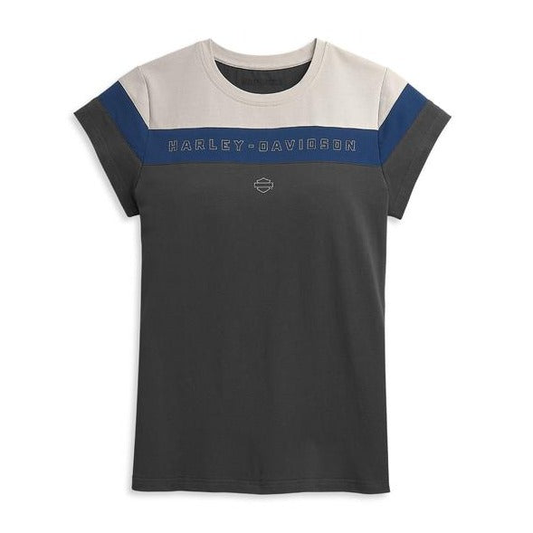 ♀ T-Shirt, Grau/Blau/Weiß, 96376-21VW