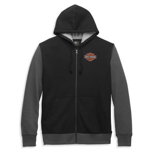 ♂ Zip Hoodie Colourblock, Dunkelgrau, 96021-22VM